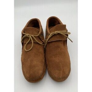 Minnetonka Mosaic Ankle Brown Suede Women’s Moccasin Size 9.5 New In Box .